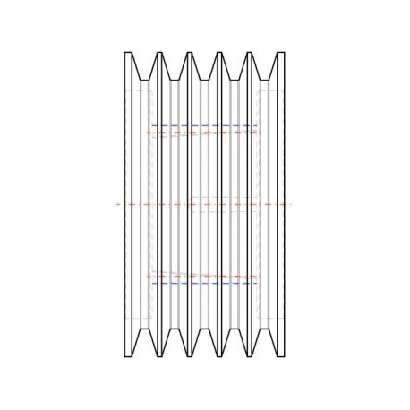Poulie trapézoïdale SPC / C - 5 gorges - Ø250 mm - Moyeu amovible 3535 - Fonte