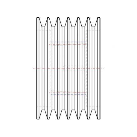 Poulie trapézoïdale SPC / C - 6 gorges - Ø250 mm - Moyeu amovible 3535 - Fonte