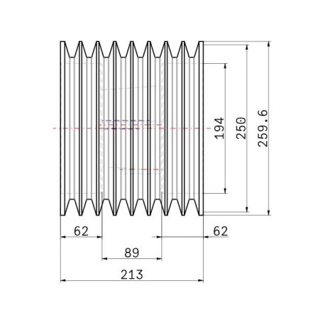 Poulie trapézoïdale SPC / C - 8 gorges - Ø250 mm - Moyeu amovible 3535 - Fonte