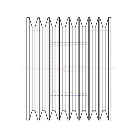Poulie trapézoïdale SPC / C - 8 gorges - Ø250 mm - Moyeu amovible 3535 - Fonte