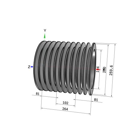 Poulie trapézoïdale SPC / C - 10 gorges - Ø250 mm - Moyeu amovible 4040 - Fonte
