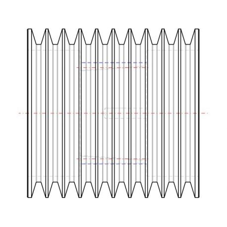 Poulie trapézoïdale SPC / C - 10 gorges - Ø250 mm - Moyeu amovible 4040 - Fonte