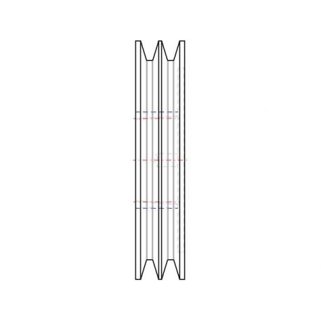Poulie trapézoïdale SPC / C - 2 gorges - Ø280 mm - Moyeu amovible 3535 - Fonte
