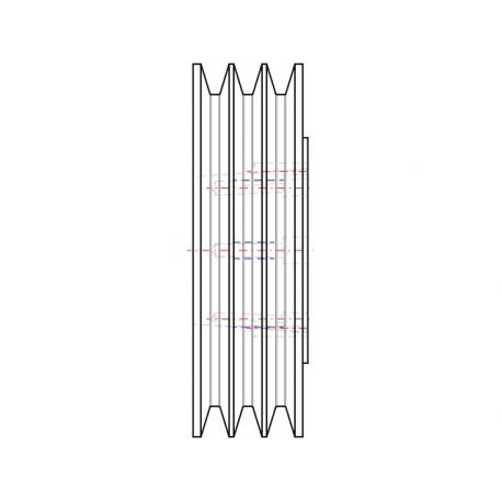 Poulie trapézoïdale SPC / C - 3 gorges - Ø280 mm - Moyeu amovible 3535 - Fonte