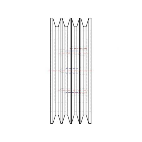 Poulie trapézoïdale SPC / C - 4 gorges - Ø280 mm - Moyeu amovible 3535 - Fonte