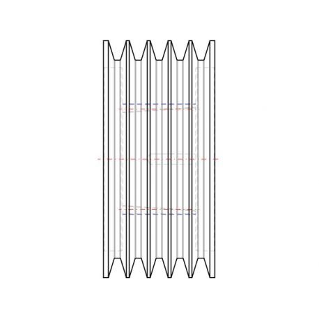 Poulie trapézoïdale SPC / C - 5 gorges - Ø280 mm - Moyeu amovible 3535 - Fonte
