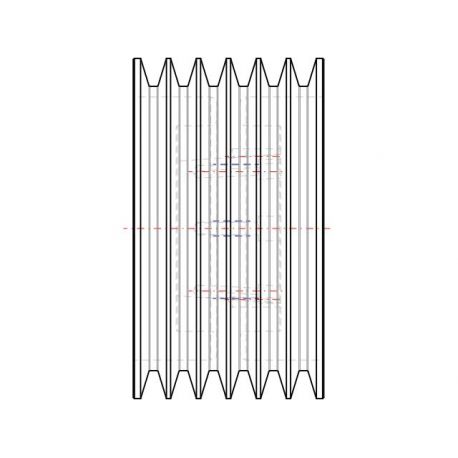 Poulie trapézoïdale SPC / C - 6 gorges - Ø280 mm - Moyeu amovible 3535 - Fonte