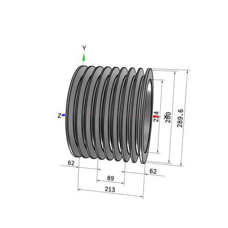 Poulie trapézoïdale SPC / C - 8 gorges - Ø280 mm - Moyeu amovible 3535 - Fonte
