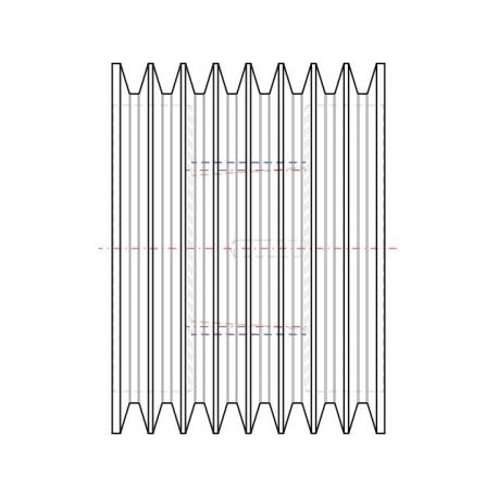 Poulie trapézoïdale SPC / C - 8 gorges - Ø280 mm - Moyeu amovible 3535 - Fonte
