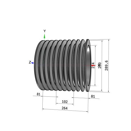 Poulie trapézoïdale SPC / C - 10 gorges - Ø280 mm - Moyeu amovible 4040 - Fonte