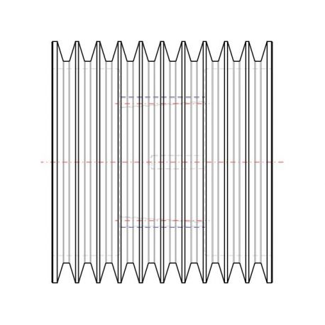 Poulie trapézoïdale SPC / C - 10 gorges - Ø280 mm - Moyeu amovible 4040 - Fonte