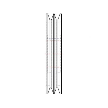 Poulie trapézoïdale SPC / C - 2 gorges - Ø300 mm - Moyeu amovible 3020 - Fonte