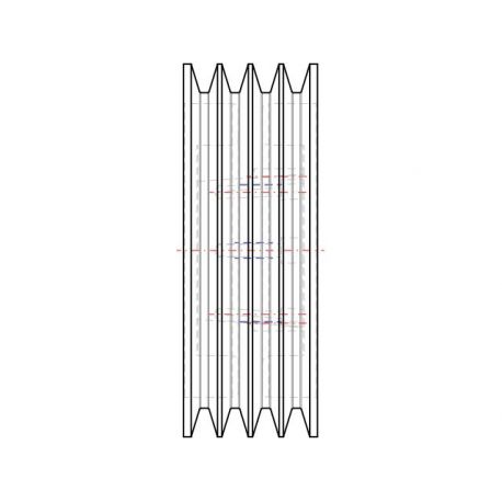 Poulie trapézoïdale SPC / C - 4 gorges - Ø300 mm - Moyeu amovible 3535 - Fonte