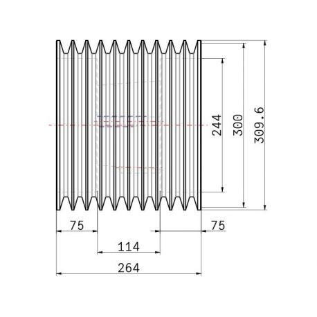 Poulie trapézoïdale SPC / C - 10 gorges - Ø300 mm - Moyeu amovible 4545 - Fonte