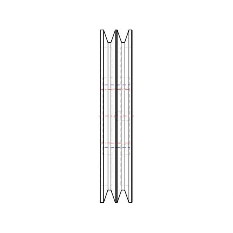 Poulie trapézoïdale SPC / C - 2 gorges - Ø315 mm - Moyeu amovible 3535 - Fonte