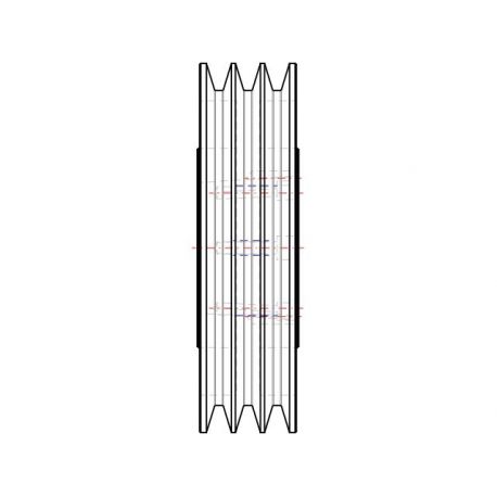 Poulie trapézoïdale SPC / C - 3 gorges - Ø315 mm - Moyeu amovible 3535 - Fonte