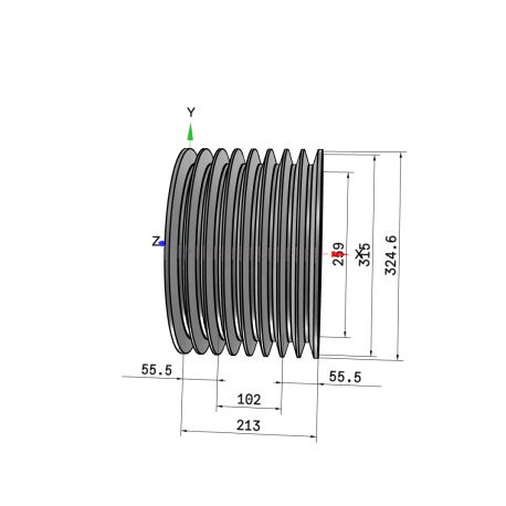 Poulie trapézoïdale SPC / C - 8 gorges - Ø315 mm - Moyeu amovible 4040 - Fonte