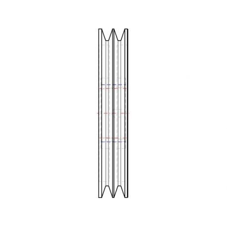 Poulie trapézoïdale SPC / C - 2 gorges - Ø335 mm - Moyeu amovible 3535 - Fonte