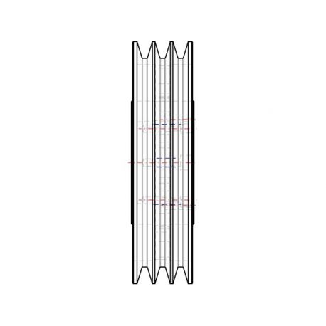 Poulie trapézoïdale SPC / C - 3 gorges - Ø335 mm - Moyeu amovible 3535 - Fonte
