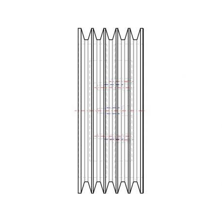 Poulie trapézoïdale SPC / C - 5 gorges - Ø335 mm - Moyeu amovible 3535 - Fonte
