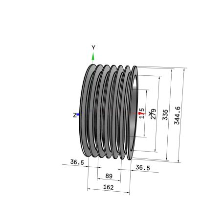 Poulie trapézoïdale SPC / C - 6 gorges - Ø335 mm - Moyeu amovible 3535 - Fonte