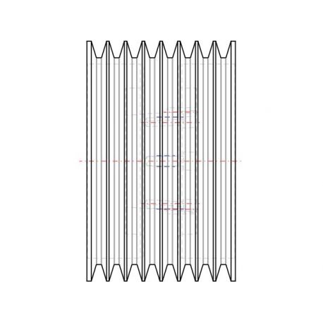 Poulie trapézoïdale SPC / C - 8 gorges - Ø335 mm - Moyeu amovible 4040 - Fonte