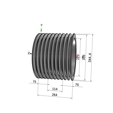 Poulie trapézoïdale SPC / C - 10 gorges - Ø335 mm - Moyeu amovible 4545 - Fonte