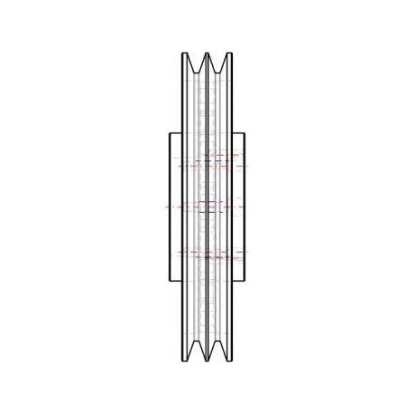 Poulie trapézoïdale SPC / C - 2 gorges - Ø355 mm - Moyeu amovible 3535 - Fonte