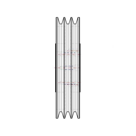 Poulie trapézoïdale SPC / C - 3 gorges - Ø355 mm - Moyeu amovible 3535 - Fonte
