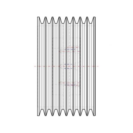 Poulie trapézoïdale SPC / C - 8 gorges - Ø355 mm - Moyeu amovible 4040 - Fonte