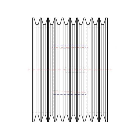 Poulie trapézoïdale SPC / C - 10 gorges - Ø355 mm - Moyeu amovible 4545 - Fonte