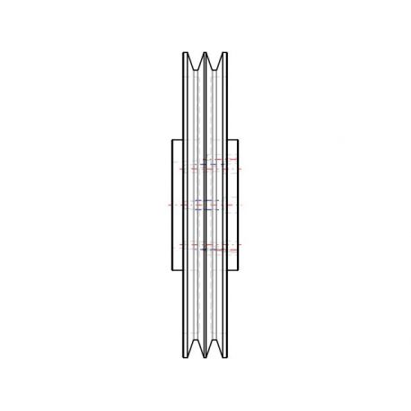 Poulie trapézoïdale SPC / C - 2 gorges - Ø400 mm - Moyeu amovible 3535 - Fonte