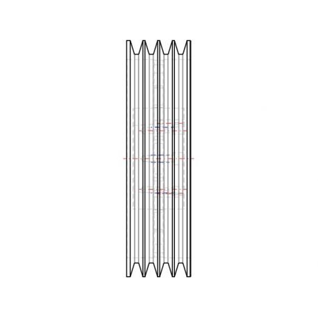 Poulie trapézoïdale SPC / C - 4 gorges - Ø400 mm - Moyeu amovible 3535 - Fonte