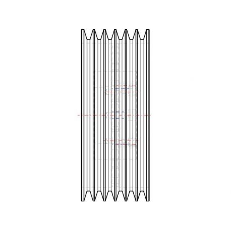 Poulie trapézoïdale SPC / C - 6 gorges - Ø400 mm - Moyeu amovible 4040 - Fonte