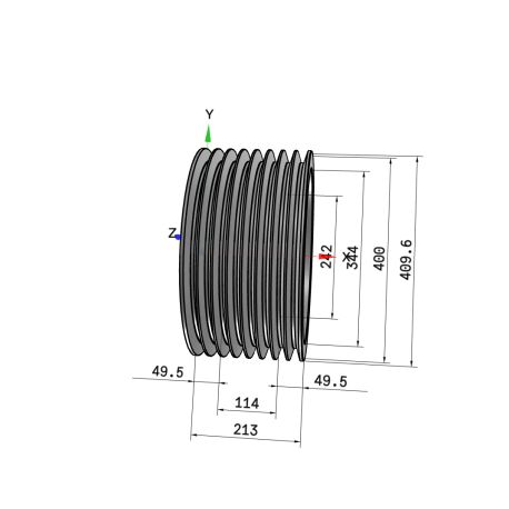 Poulie trapézoïdale SPC / C - 8 gorges - Ø400 mm - Moyeu amovible 4545 - Fonte