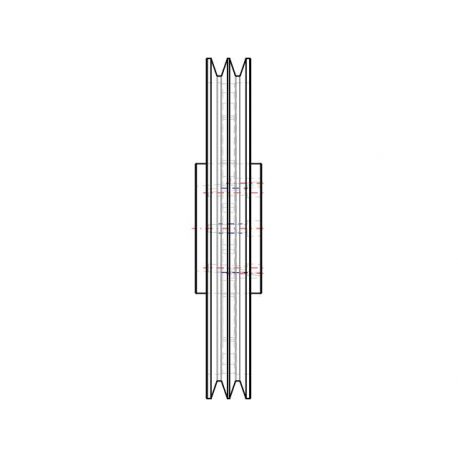 Poulie trapézoïdale SPC / C - 2 gorges - Ø450 mm - Moyeu amovible 3535 - Fonte