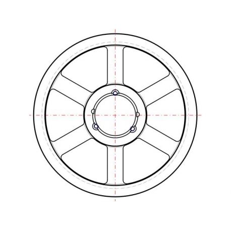 Poulie trapézoïdale SPC / C - 2 gorges - Ø450 mm - Moyeu amovible 3535 - Fonte