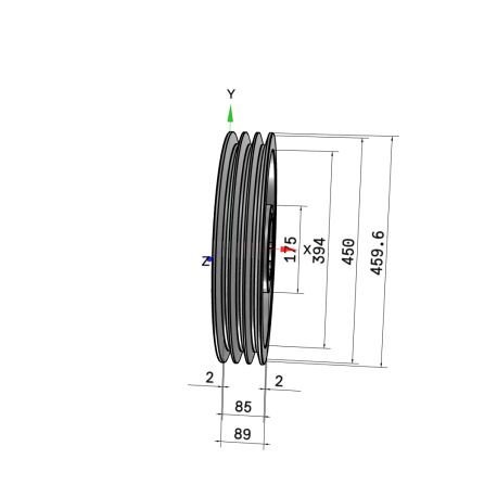 Poulie trapézoïdale SPC / C - 3 gorges - Ø450 mm - Moyeu amovible 3535 - Fonte