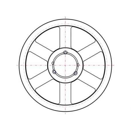 Poulie trapézoïdale SPC / C - 4 gorges - Ø450 mm - Moyeu amovible 3535 - Fonte