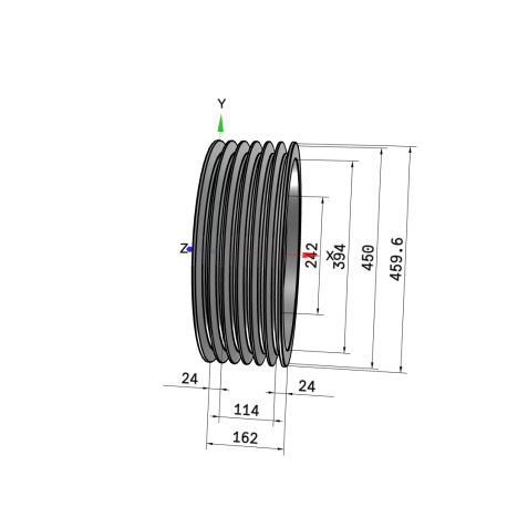 Poulie trapézoïdale SPC / C - 6 gorges - Ø450 mm - Moyeu amovible 4545 - Fonte