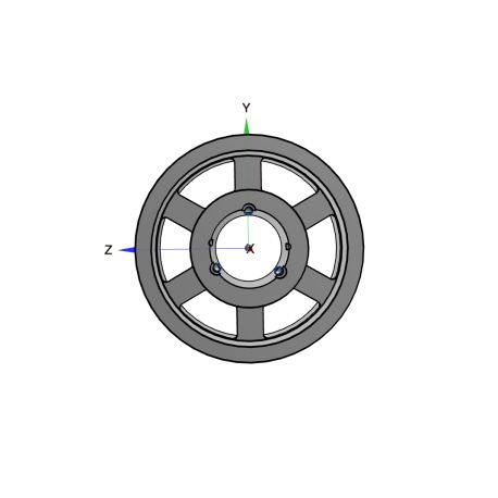 Poulie trapézoïdale SPC / C - 6 gorges - Ø450 mm - Moyeu amovible 4545 - Fonte