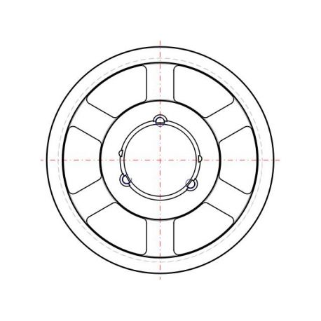 Poulie trapézoïdale SPC / C - 6 gorges - Ø450 mm - Moyeu amovible 4545 - Fonte
