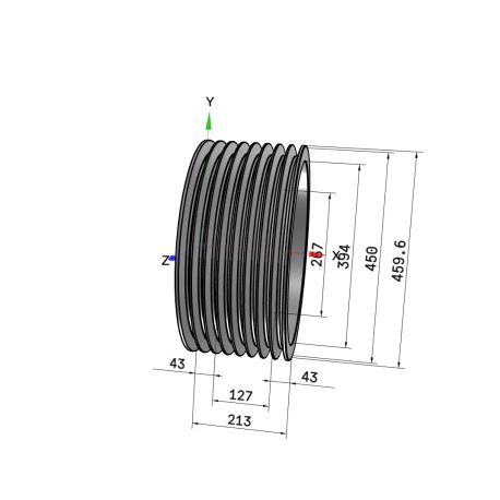 Poulie trapézoïdale SPC / C - 8 gorges - Ø450 mm - Moyeu amovible 5050 - Fonte