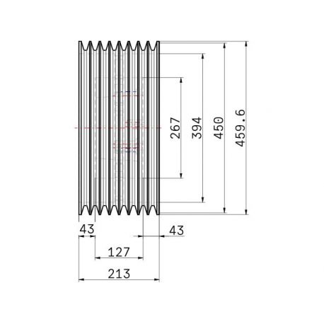 Poulie trapézoïdale SPC / C - 8 gorges - Ø450 mm - Moyeu amovible 5050 - Fonte