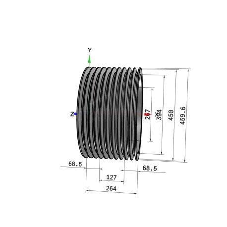 Poulie trapézoïdale SPC / C - 10 gorges - Ø450 mm - Moyeu amovible 5050 - Fonte