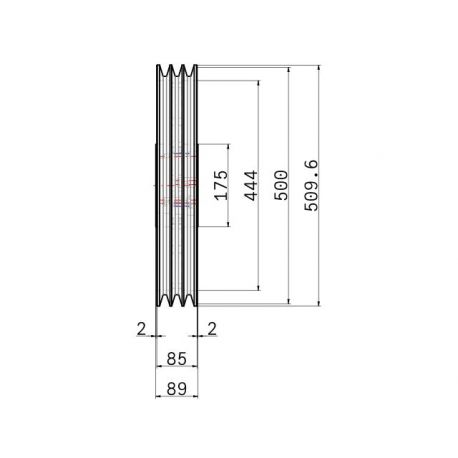 Poulie trapézoïdale SPC / C - 3 gorges - Ø500 mm - Moyeu amovible 3535 - Fonte