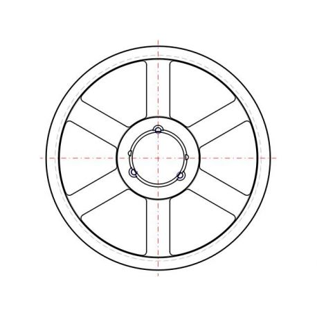 Poulie trapézoïdale SPC / C - 4 gorges - Ø560 mm - Moyeu amovible 4040 - Fonte