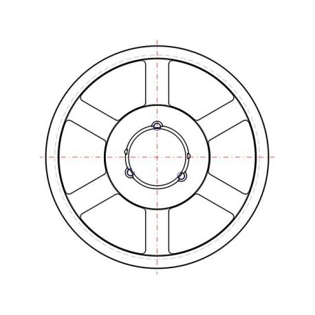 Poulie trapézoïdale SPC / C - 5 gorges - Ø560 mm - Moyeu amovible 4545 - Fonte