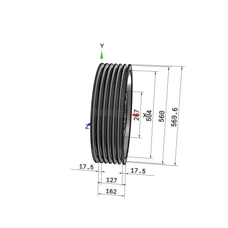Poulie trapézoïdale SPC / C - 6 gorges - Ø560 mm - Moyeu amovible 5050 - Fonte