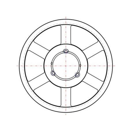 Poulie trapézoïdale SPC / C - 6 gorges - Ø560 mm - Moyeu amovible 5050 - Fonte